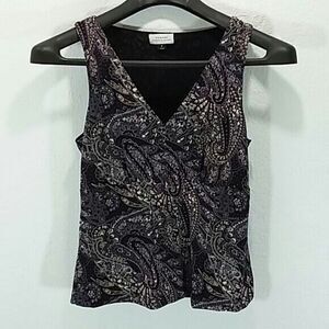 Tahari by ASL top size 8 paisley print sleeveless *